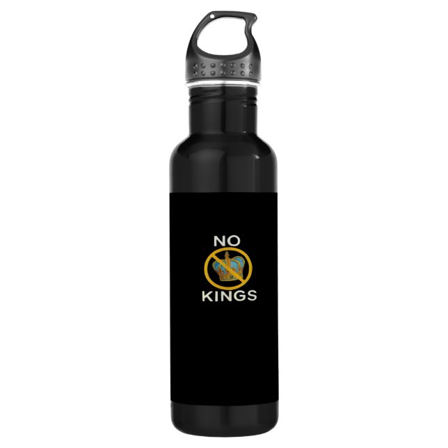 No Kings  Funny Design Stainless Steel Water Bottle (Front)