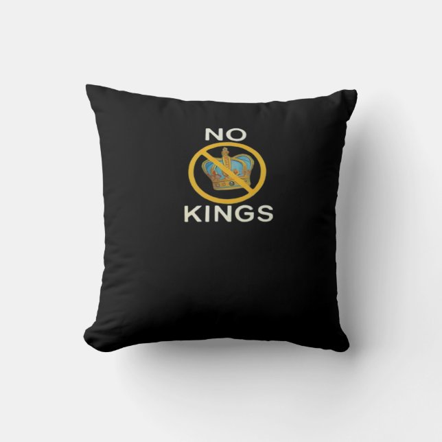 No Kings  Funny Design Throw Pillow (Front)