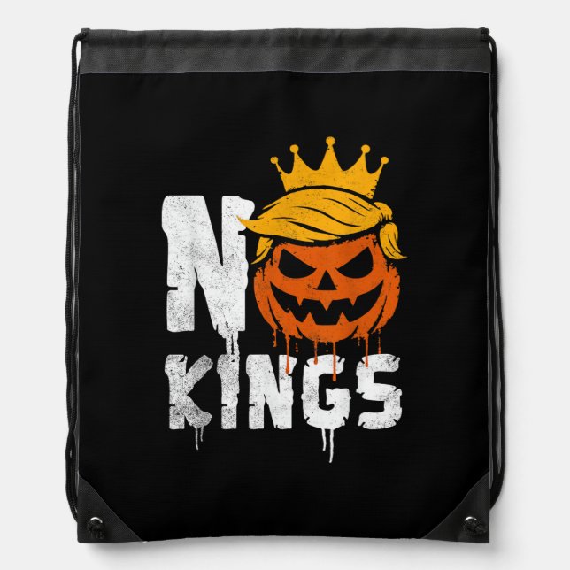 No Kings Halloween Drawstring Bag (Front)