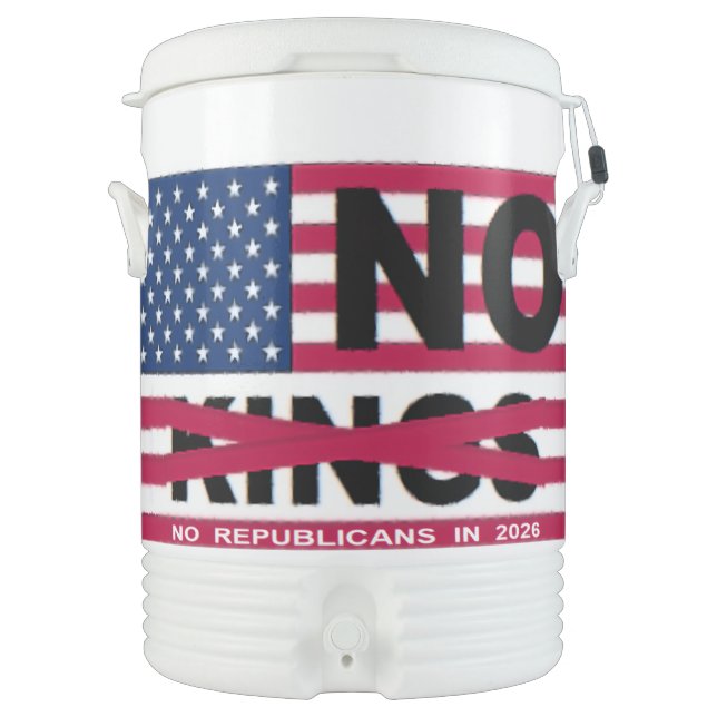 "NO kings" Igloo Half Gallon Beverage Cooler (Front)