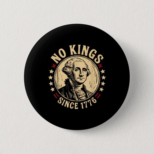 No Kings In America 1776 Save Democracy United Sta Button (Front)