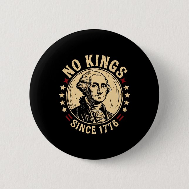 No Kings In America 1776 Save Democracy United Sta Button (Front)