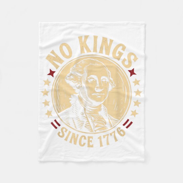 No Kings In America 1776 Save Democracy United Sta Fleece Blanket (Front)