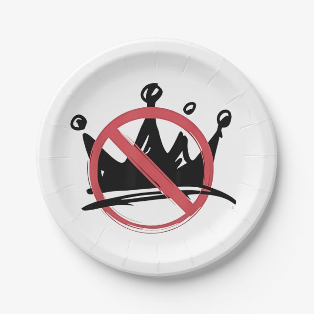 No Kings In America 2025 4th of July  Paper Plates (Front)