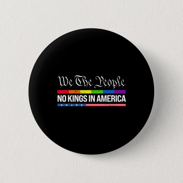 No Kings In America 7  Button (Front)