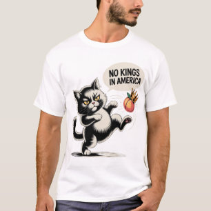 No Kings in America Angry Cat Kick T-Shirt