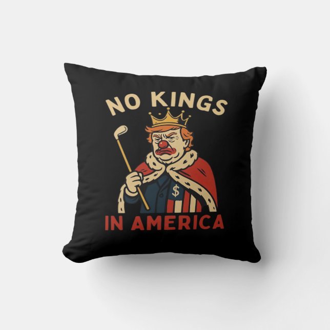 No Kings In America Anti-Donald No Kings Day Class Throw Pillow (Front)