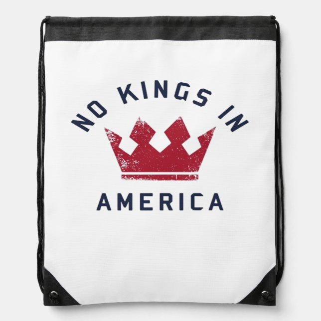 No Kings In America Anti Fascism USA Classic Drawstring Bag (Front)