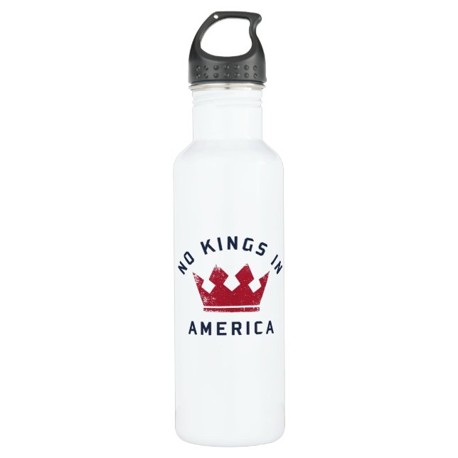 No Kings In America Anti Fascism USA Classic Stainless Steel Water Bottle (Front)
