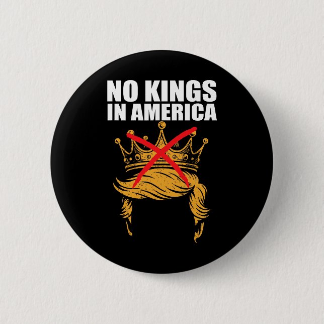 No Kings In America Anti Ice Patriotic Activist Pr Button (Front)