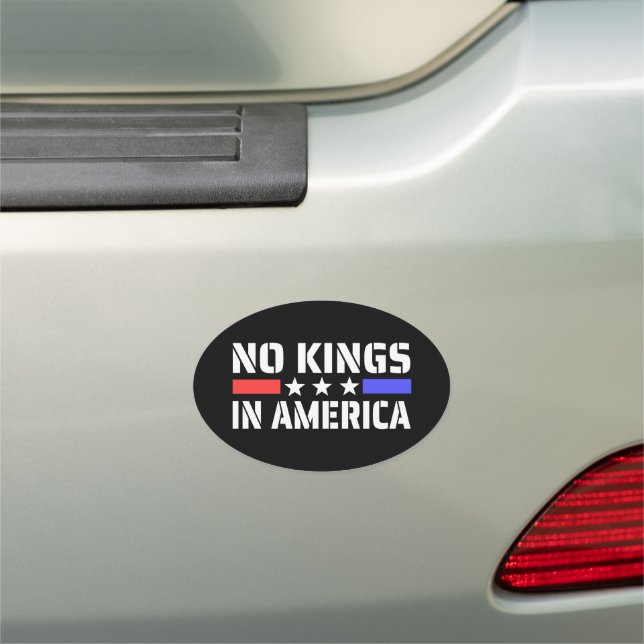 No Kings In America - Anti Monarchy Car Magnet (In Situ)