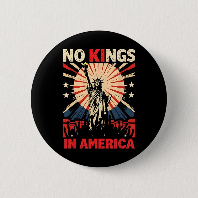 No Kings In America Anti Trump 3  Button (Front)