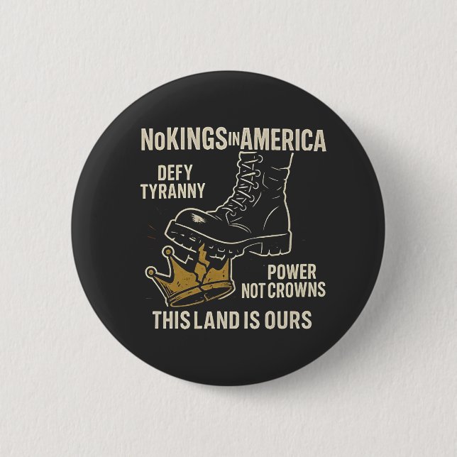 No Kings in America Anti-Trump 4th of July  Button (Front)