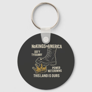 No Kings in America Anti-Trump 4th of July Keychain