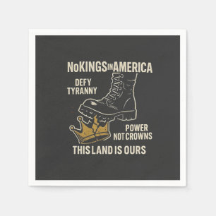 No Kings in America Anti-Trump 4th of July  Napkins