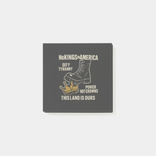 No Kings in America Anti-Trump 4th of July  Post-it Notes