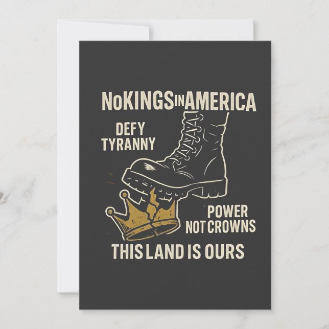 No Kings in America Anti-Trump 4th of July  Thank You Card (Front)