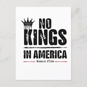 No Kings in America Anti Trump American Patriotic Announcement Postcard