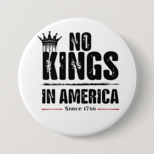 No Kings in America Anti Trump American Patriotic  Button (Front)