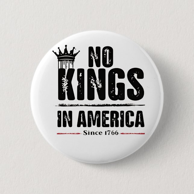 No Kings in America Anti Trump American Patriotic  Button (Front)