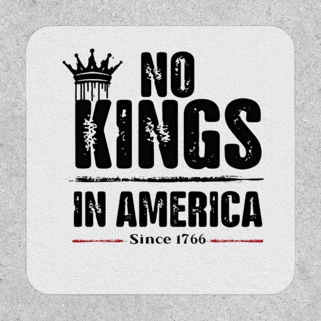 No Kings in America Anti Trump American Patriotic  Patch (Front)