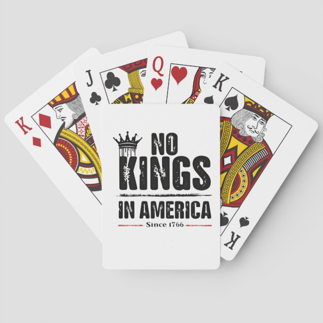 No Kings in America Anti Trump American Patriotic  Poker Cards (Back)