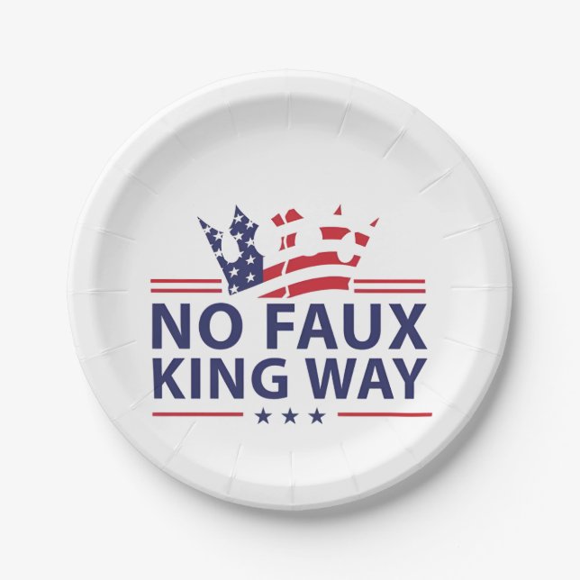 No Kings In America Anti Trump Anti Fascism Paper Plates (Front)