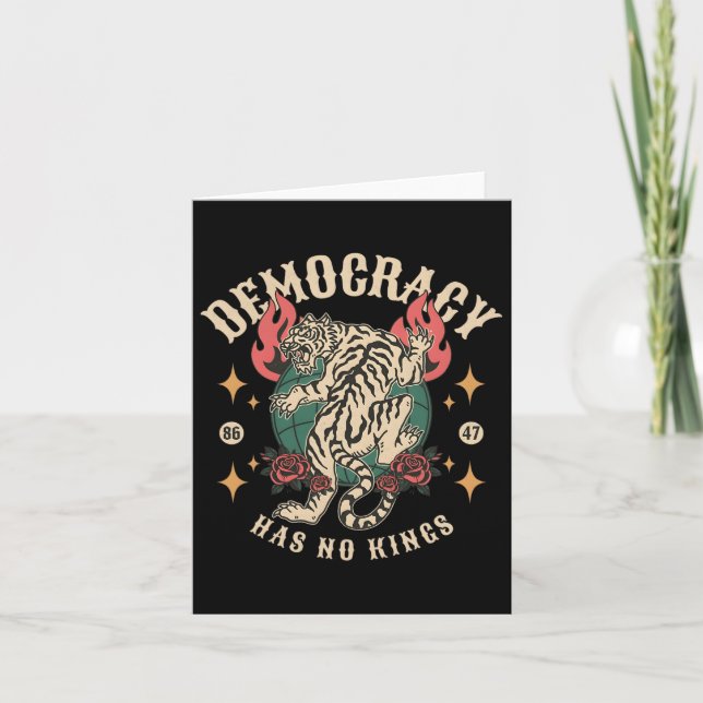 No Kings In America Anti Trump Feminist Lgbt Women Card (Front)