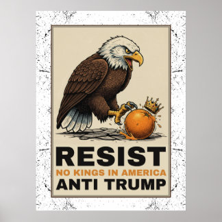 No Kings In America Anti-Trump Poster
