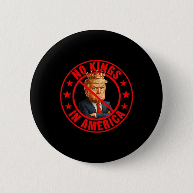 No Kings In America Anti-trump Protest  Button (Front)