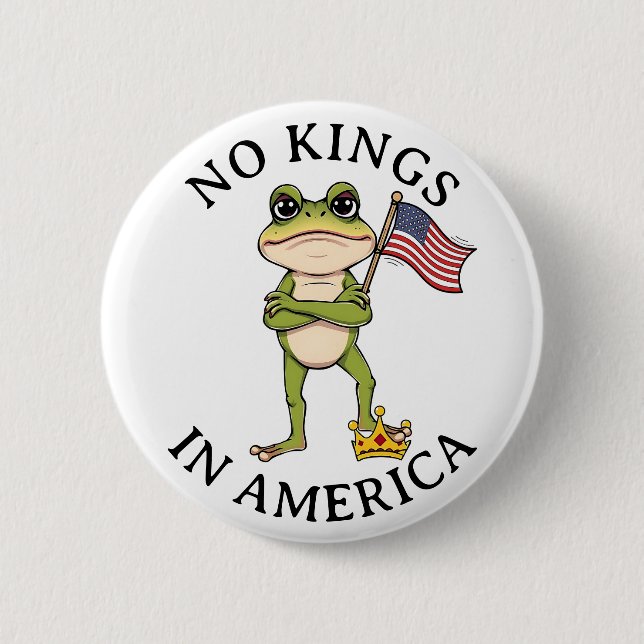 No Kings in America Anti-Trump Protest  Button (Front)