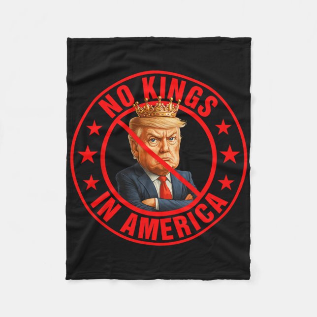 No Kings In America Anti-trump Protest  Fleece Blanket (Front)