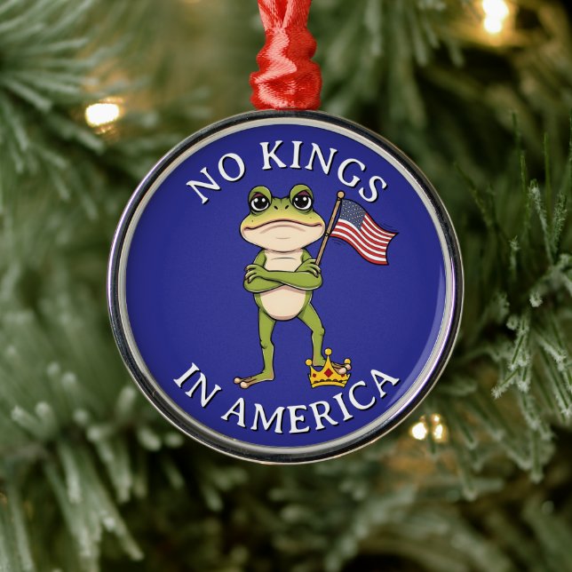 No Kings in America Anti-Trump Protest Large Metal Ornament (Tree)