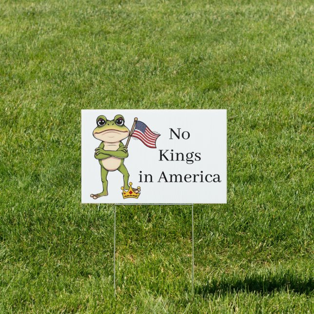 No Kings in America Anti-Trump Protest  Sign (Insitu)