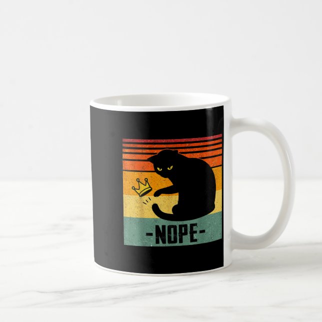 No Kings In America Black Cat Funny Cat Kicking Cr Coffee Mug (Right)
