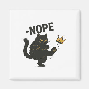 No Kings In America Black Cat Funny Cat Kicking Cr Magnet