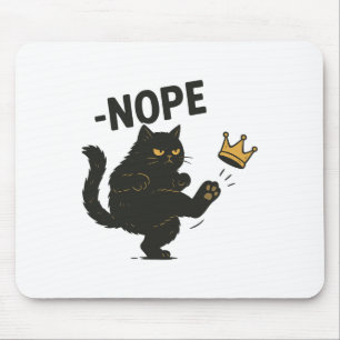 No Kings In America Black Cat Funny Cat Kicking Cr Mouse Pad