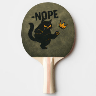 No Kings In America Black Cat Funny Kicking Crown Ping Pong Paddle