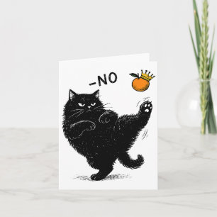 No Kings In America Black Cat Funny Political Meme Card