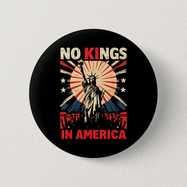 No Kings In America  Button (Front)