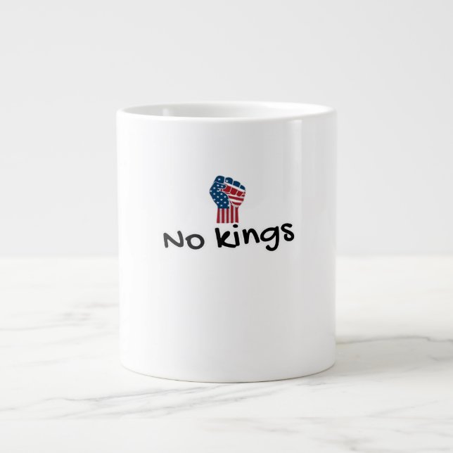 No Kings In America Classic Minimal Clean Giant Coffee Mug (Front)