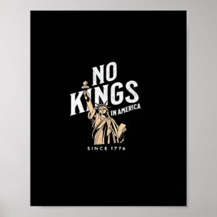 No Kings In America Classic Patriotic Style Poster