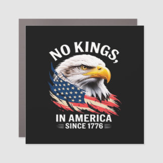 No Kings In America Classic Retro Graphic Design Car Magnet