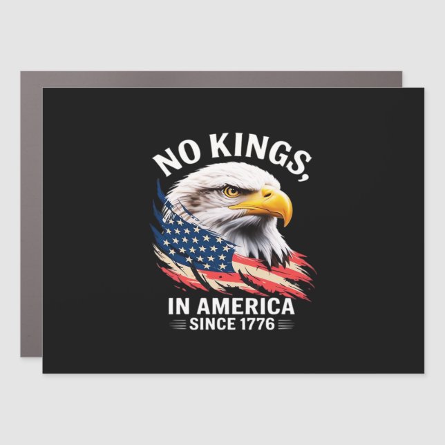 No Kings In America Classic Retro Graphic Design Car Magnet (Front)