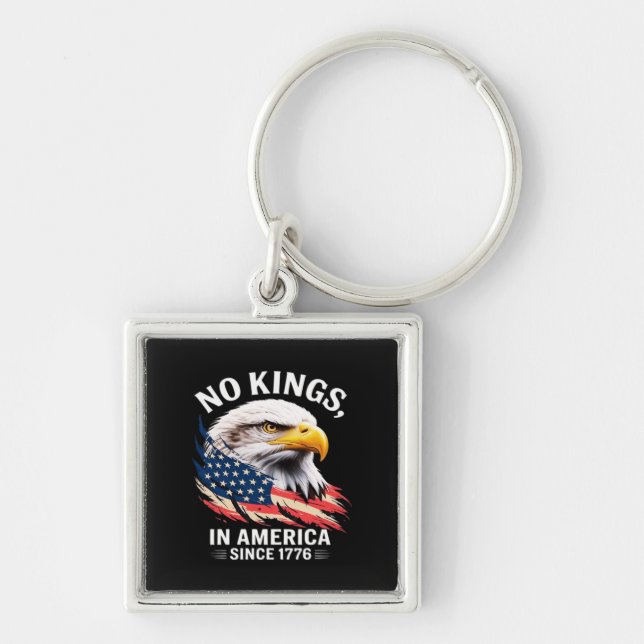 No Kings In America Classic Retro Graphic Design Keychain (Front)