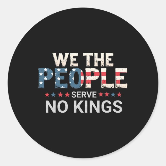 No Kings In America  Classic Round Sticker (Front)