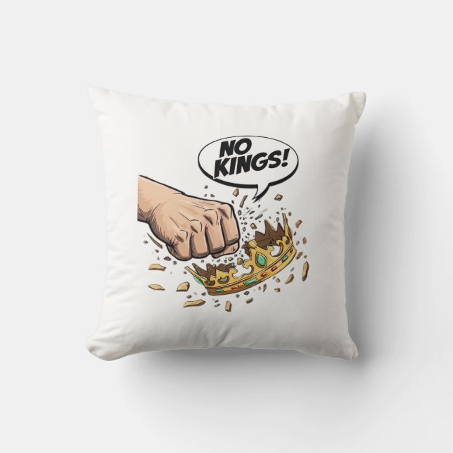 No Kings In America Creative Design Throw Pillow (Front)
