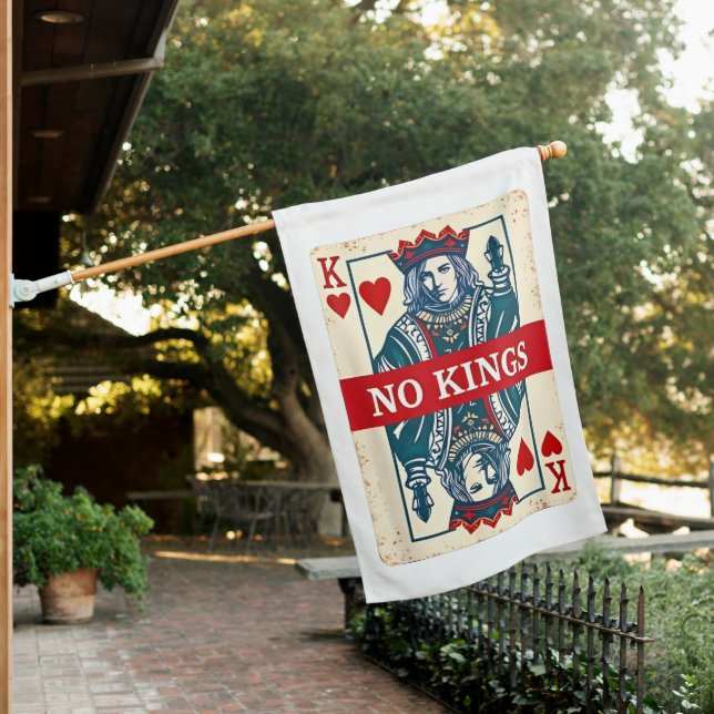 No Kings in America Democracy Protest  House Flag (In SItu)