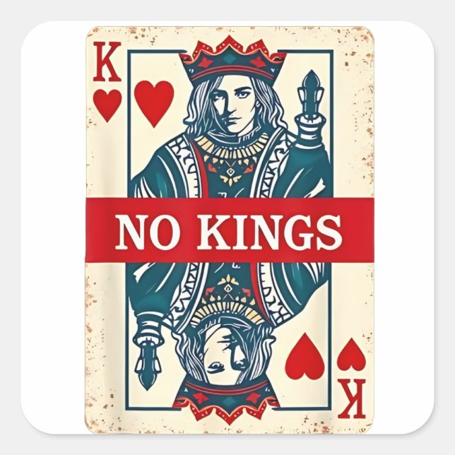 No Kings in America Democracy Protest  Square Sticker (Front)