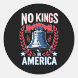 No Kings In America Design Classic Artistic Graphi Classic Round Sticker